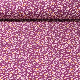 Viskose Popeline Blümchen Beere