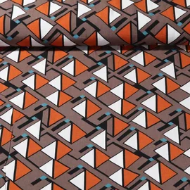 Viskose Popeline Dreiecke Taupe