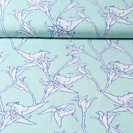 Viskose Popeline Lilien Mint