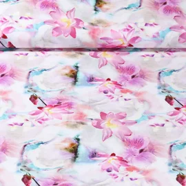 Viskose Popeline Lilien Multicolor