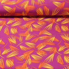 Viskose Popeline Palmen Magenta