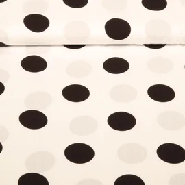 Viskose  Punkte Groß Weiß Schwarz