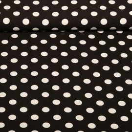 Viskose  Punkte Klein Schwarz Weiß