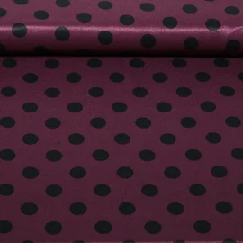 Viskose-Satin Punkte Bordeaux Schwarz