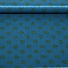 Viskose-Satin Punkte Petrolblau Grün