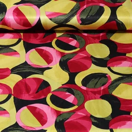 Viskose Satin Retrokreise Lime Pink