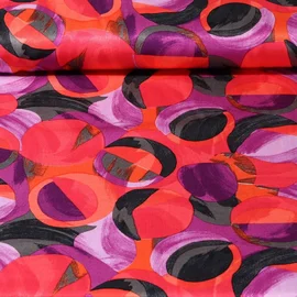 Viskose Satin Retrokreise Rot Fuchsia