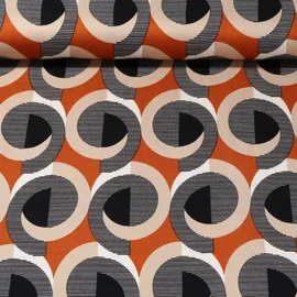 Viskose Satin Retrospirale Rost Beige