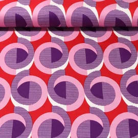 Viskose Satin Retrospirale Rot Rosa