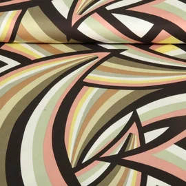 Viskose Satin Streifenmix Khaki