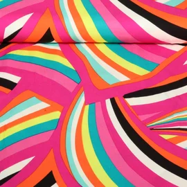 Viskose Satin Streifenmix Pink