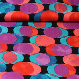 Viskose Satin Tupfen Rot