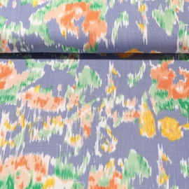 Viskose Stretch Bunte Muster Hellblau