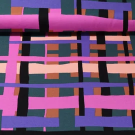 Viskose Stretch "Line Layer" Lila