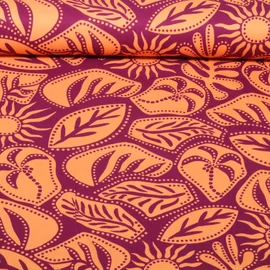 Viskose Stretch Tropical Aubergine