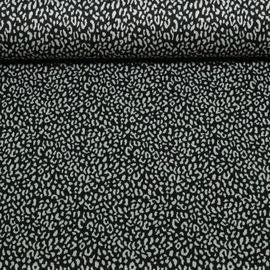 Viskose-Stricksweat Jacquard Leo Klein Schwarz
