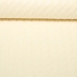 Viskose-Stricksweat Zopfmuster Uni Ecru