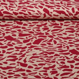Viskose Twill Leo Beige Rot