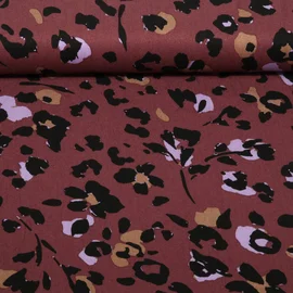 Viskose Twill Leo Blumen Lila