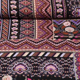 Viskose Twill Paisley Mix Schwarz