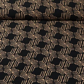 Viskose Twill Retro Schwarz Sand