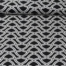 Viskose Twill Wellen Schwarz