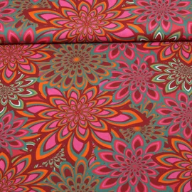 Viskose Voile Beach Kollektion Blüten Bordeaux by Roeqiya Fris