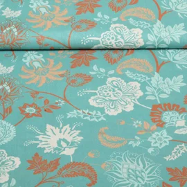 Viskose Voile Beach Kollektion Paisley Türkis