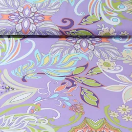 Viskose Voile Blumenmuster Flieder