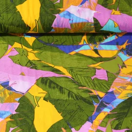 Viskose Webware Große Blätter Grün