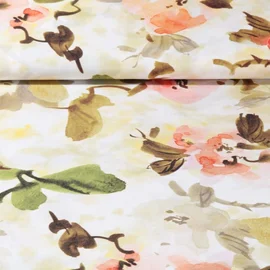 Viskose Webware Kirschblüten Gelb Multicolor