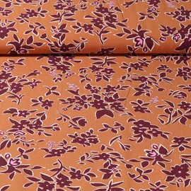 Viskose Webware Kombi Blumen Rost