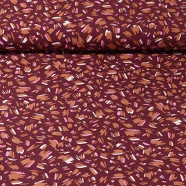 Viskose Webware Kombi Striche Weinrot