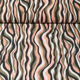 Viskose Webware Kombi Wellen Khaki