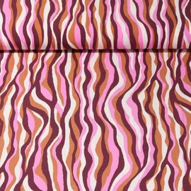 Viskose Webware Kombi Wellen Weinrot