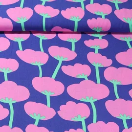Viskose Webware "Poppies" Blau