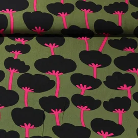 Viskose Webware "Poppies" Olive