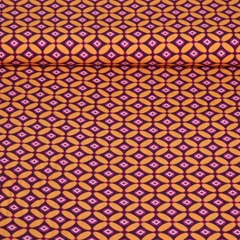 Viskose Webware Retro Bordeaux Orange