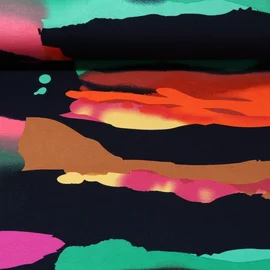 Viskosejersey Abstrakt Grün Multicolor