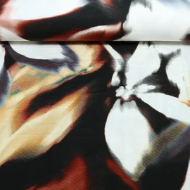 Viskosejersey Blumen Braun