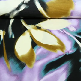 Viskosejersey Blumen Petrol