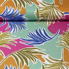 Viskosejersey Bunte Gräser Grün Blau