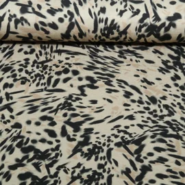 Viskosejersey  Digitaldruck Leo Abstrakt Beige