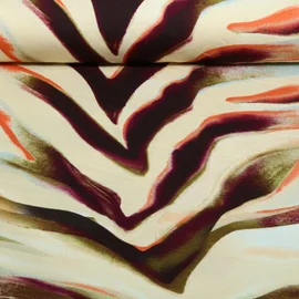 Viskosejersey Digitaldruck Zebra Beige