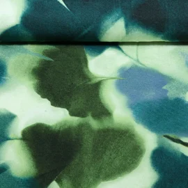 Viskosejersey Ginkgoblätter Grün