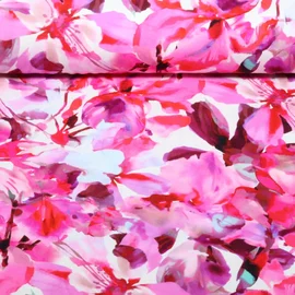 Viskosejersey Große Blüten Malve