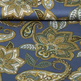 Viskosejersey  Paisley Jeansblau