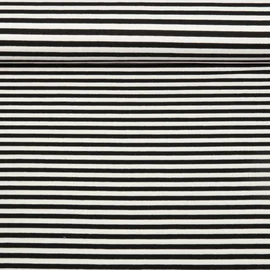 Viskosejersey Streifen 5 mm Weiß Schwarz