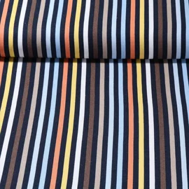 Viskoseleinen Bunte Streifen Navy Multicolor