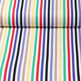 Viskoseleinen Bunte Streifen Weiß Multicolor